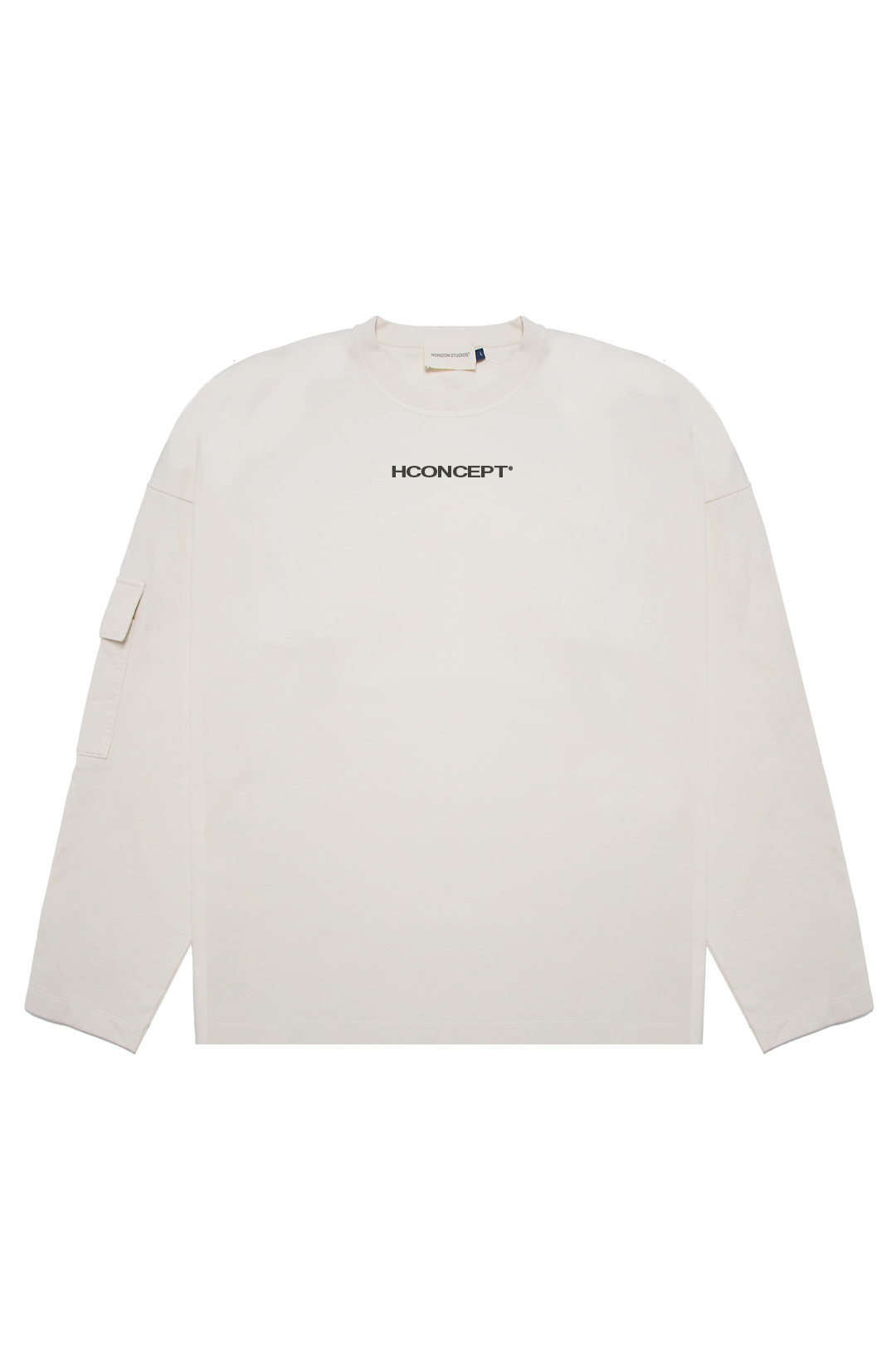 H LOGO BEIGE CREWNCECK
