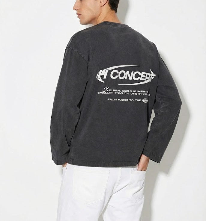 H CONCEPT GRAY CREWNECK