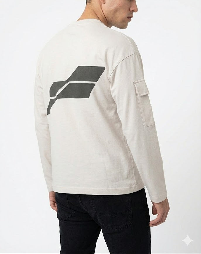 H LOGO BEIGE CREWNCECK